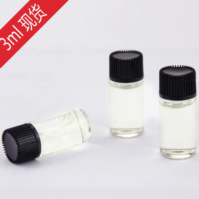 1ml 2ml 3ml 5ml clear Small Essence Glass Packing Bottle Vials with Black Plastic Screw Cap for Sample test