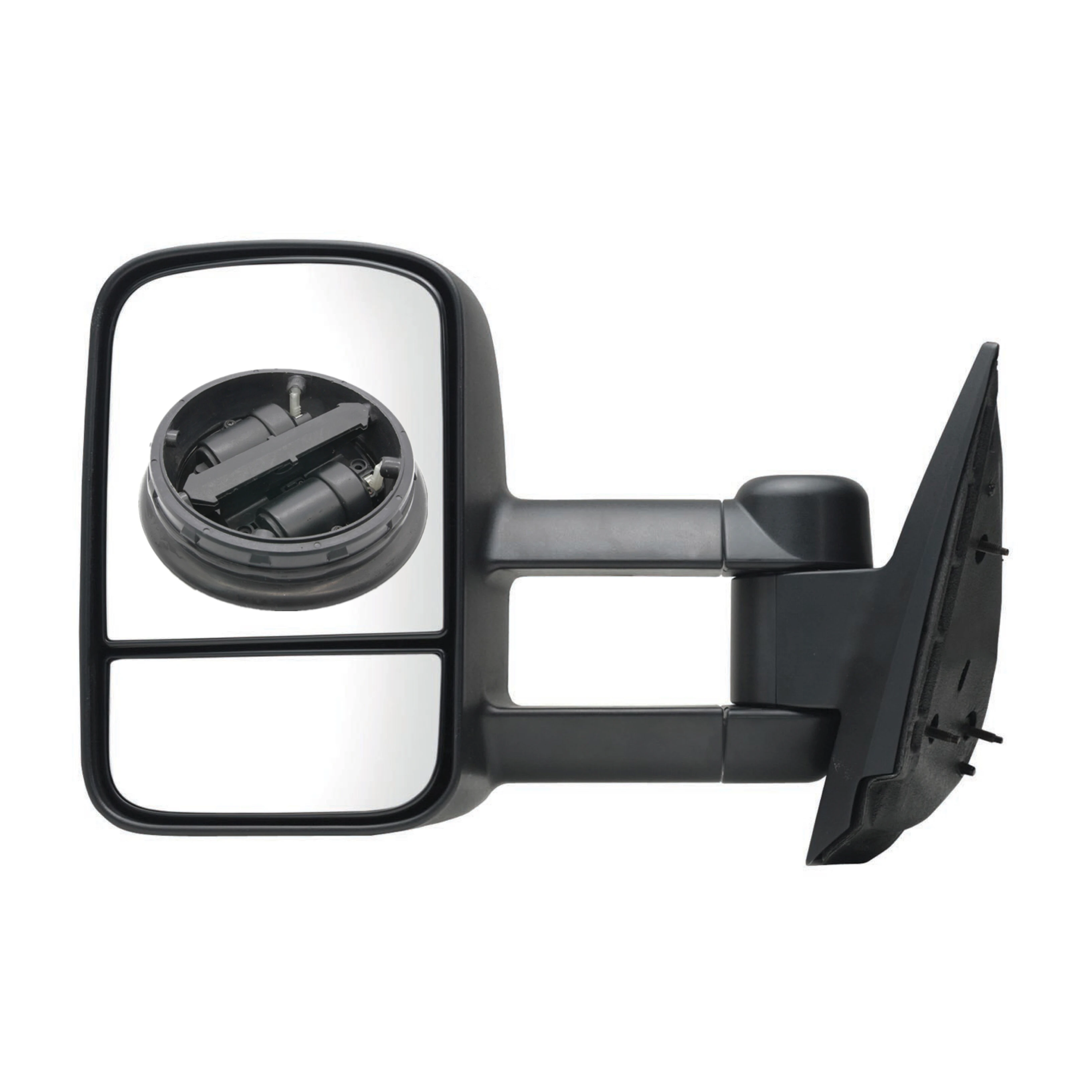 Bus Electric Side View Mirror Actuator and Side View Mirror with Heater