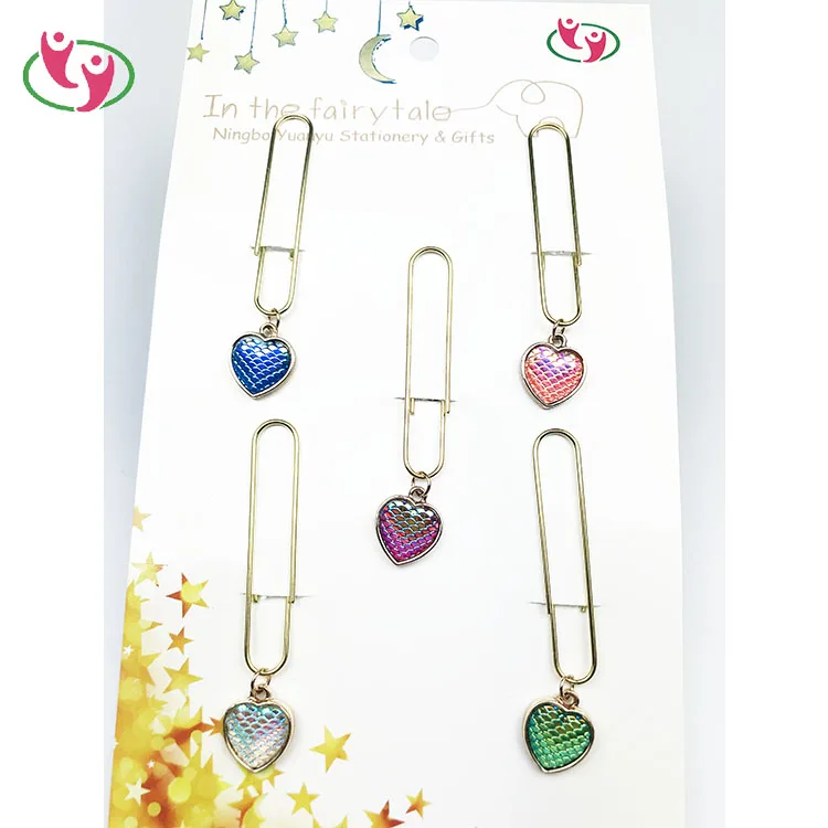 
Красочный Блестящий декоративный кулон в форме сердца, книжный знак, бумажный зажим на заказ 