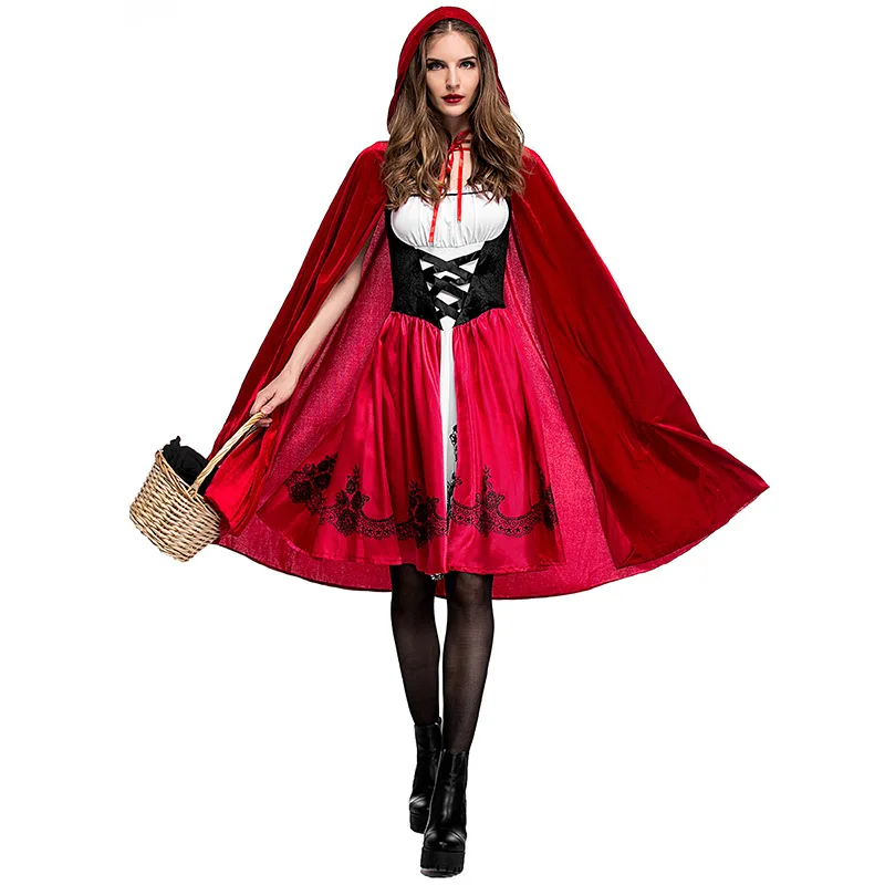 Details about     Halloween Kids Girls Dress Cosplay Little Red Riding Hood  Party  Costume