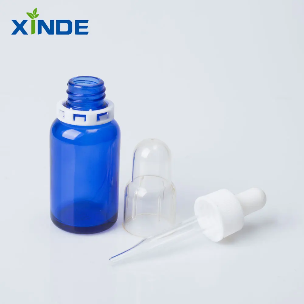 product blue 20ml to 100ml glass dropper bottles with pump essential oil containers with plastic cap-2