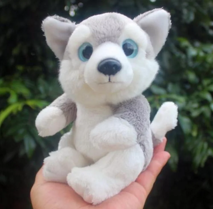 husky stuffed animal with blue eyes