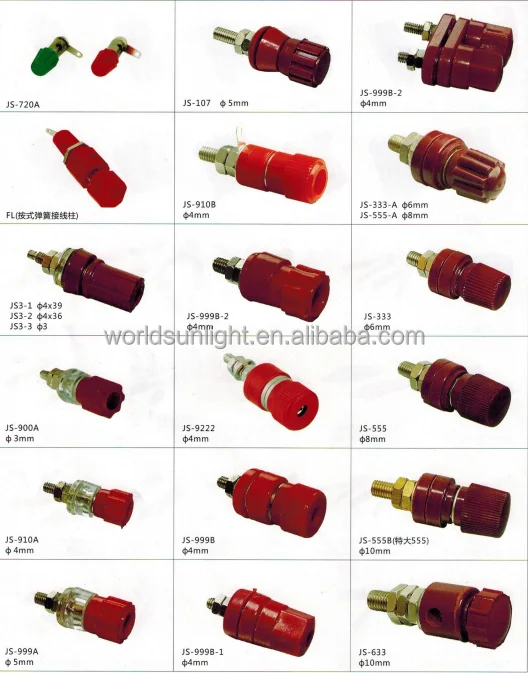 
 JS-999A 5 мм нить цвета: черный, красный, аудио динамик зажимный винт клеммный блок разъем  