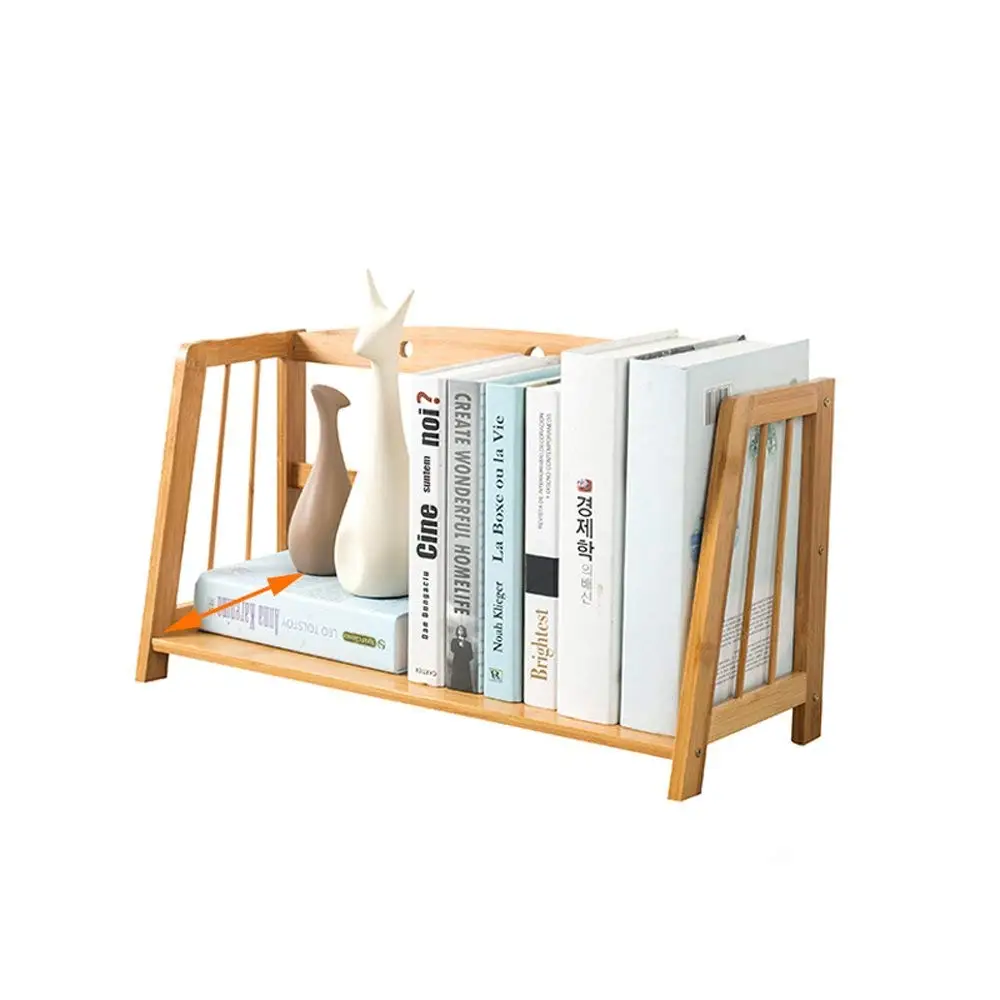 with Drawer Bamboo Student Creative Bookshelf OSHA Simple Table Shelf Desk Solid Wood Storage Desktop Bookshelf,Brown,B 