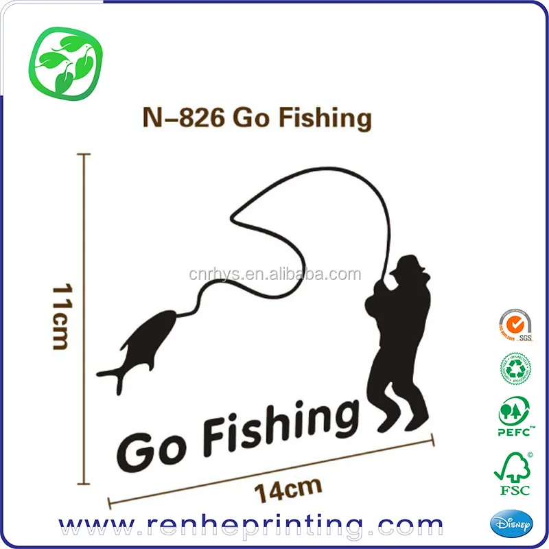 Переводные высекальные автомобильные наклейки Go fishing для окон автомобиля