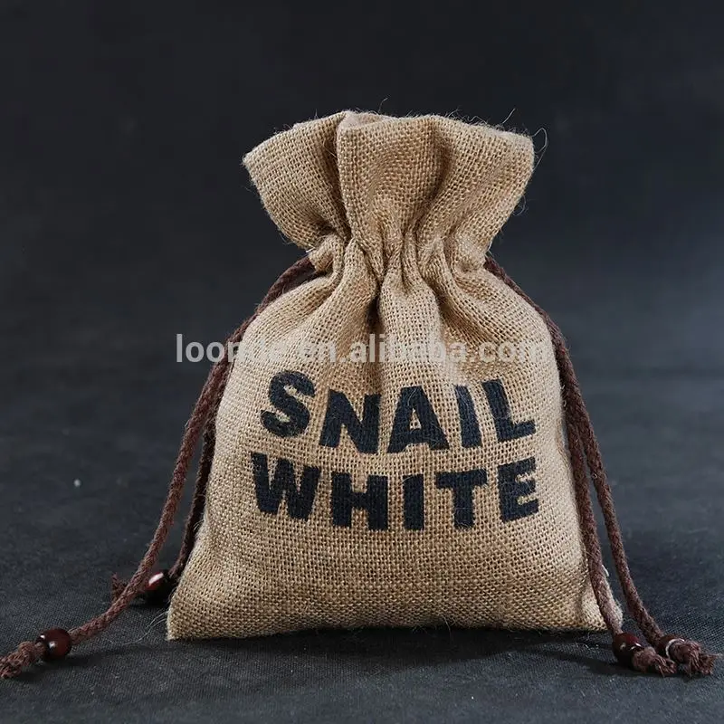 screen printed nature jute burlap bag hemp sack