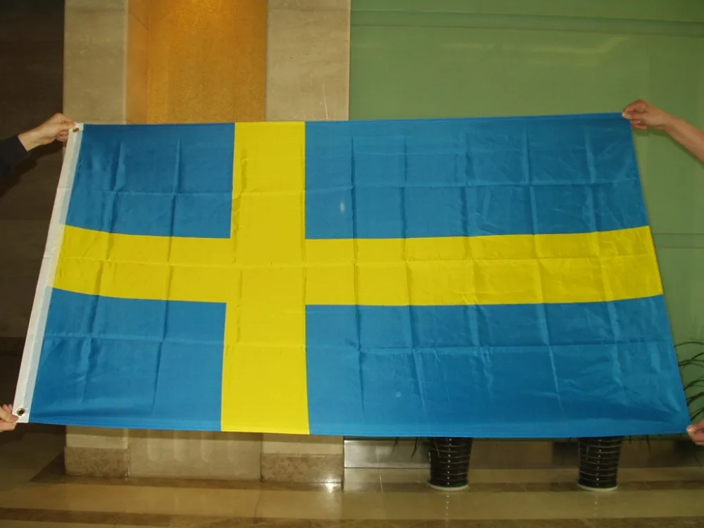 90x150cm Sweden flag 68D polyester