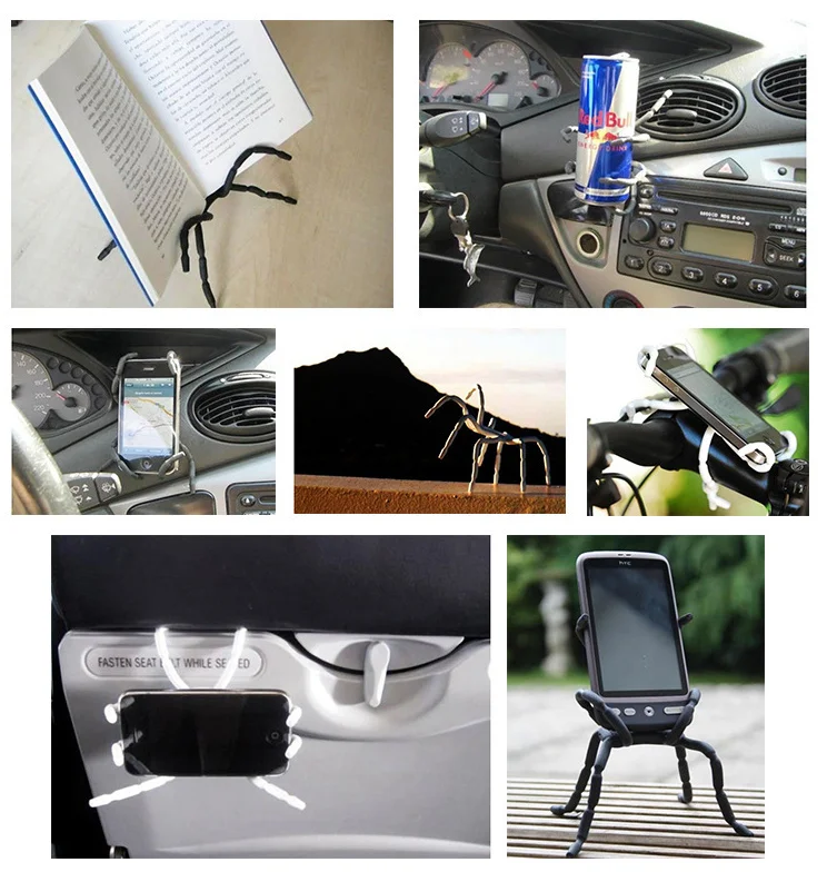 thumbnail image 2 of Universal Ajustable Spider Multi Function Grip Mobile Phone Holder Stand Mount F 2 of 12