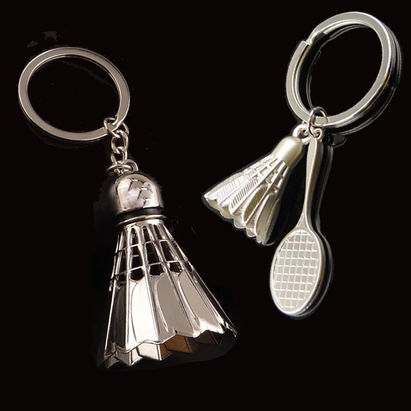 Bag Pendant Great Gift Key Ring White 1 Pair Mini Badminton Keychain