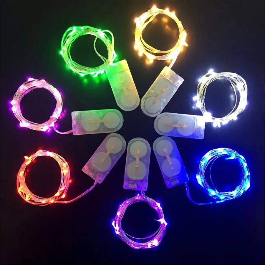 CR2032 Button Battery Operated Mini fairy String Lighting 2M LED Copper  Wire Twinkle Lights for Wedding Party Events Holiday, image size:900x900