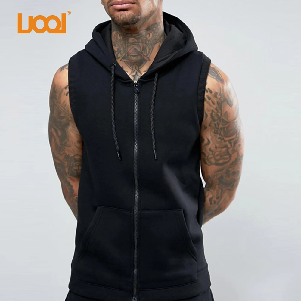 gym sleeveless hoodie mens