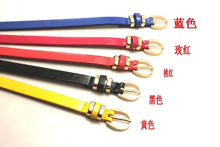 
 Handmade Band Lady Candy Color Thin Patent Leather Belt/Women Waist Strap  
