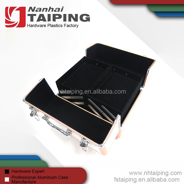 Набор для макияжа с золотой рамкой, алюминиевый корпус с мраморной поверхностью