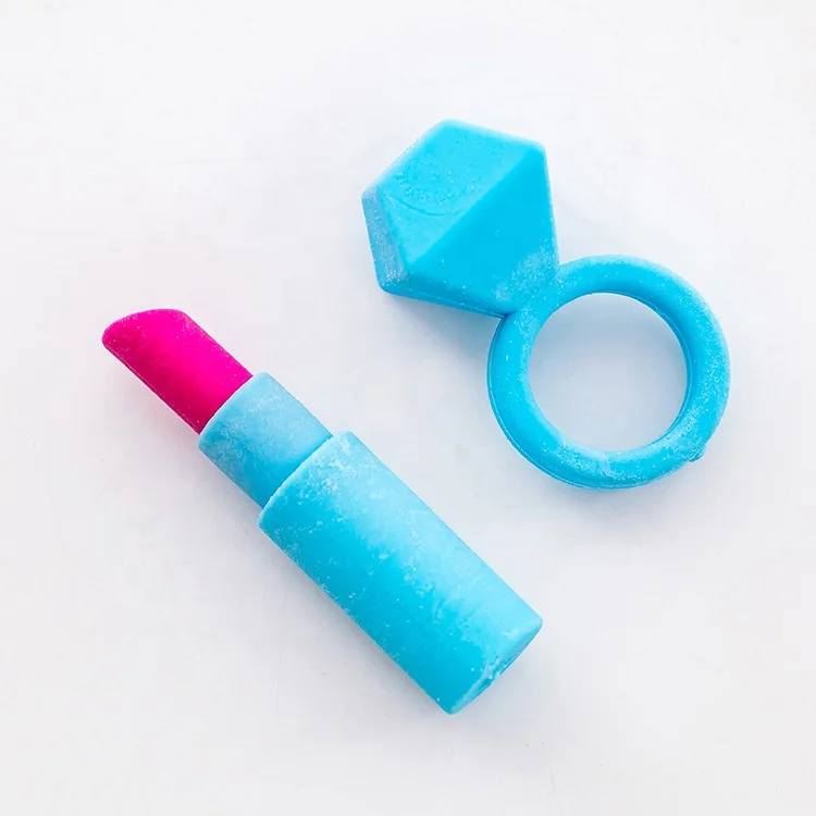 Модные женские Кольца помада солнцезащитные очки стационарный карандаш TRP ластик