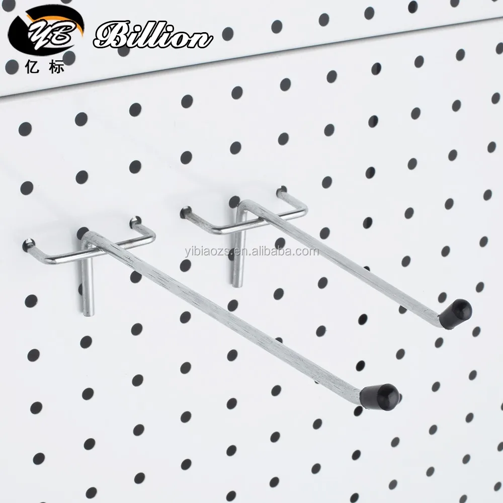 Дешевая металлическая хромированная колышек доска крюк с ценник панели pegboard