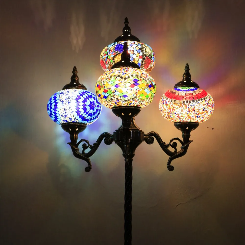 2021 NEW Home Decorative (FL4l) Turkish Mosaic Glass Led Floor Lamp