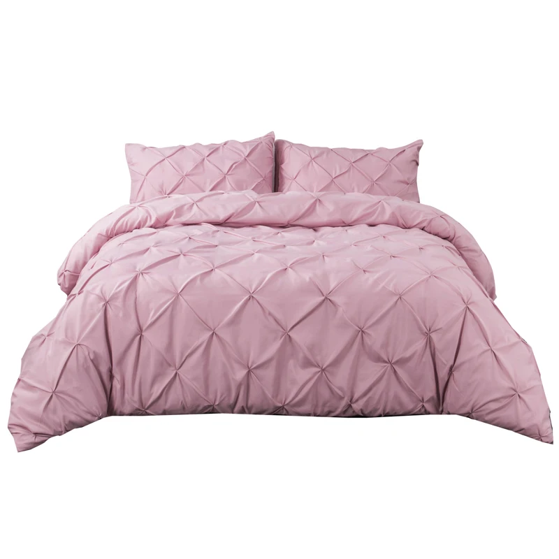 Комплект пододеяльников ручной работы из полиэстерного шелка и фетра розового цвета размера king size 240*260