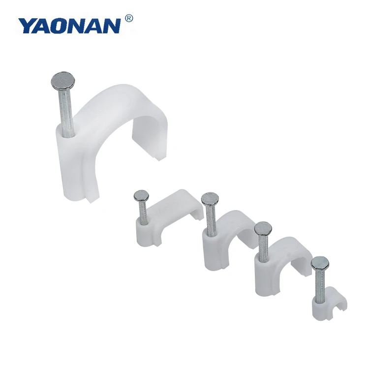 Wall Cable Fix Coaxial Concrete Plastic c Nail Hook Rg6 Cable Clips