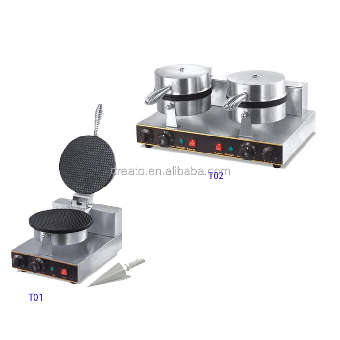 Round Plate Waffle Baking Ice Cream Cone Making Machine, Ice Waffle Ice Cream Cone Snack Maker - Image 2