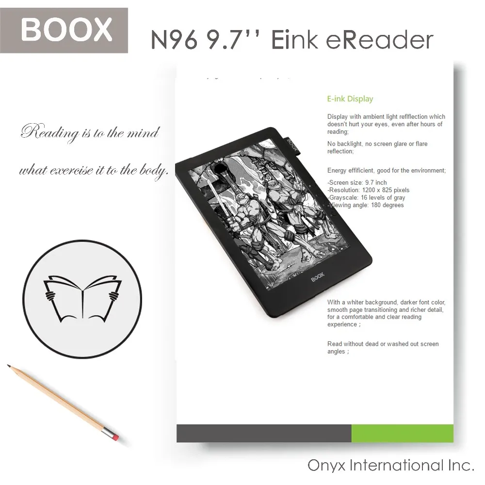BOOX N96 Large Size Ebook Reader with Notes Function Can Handwriting Saved in PDF Format