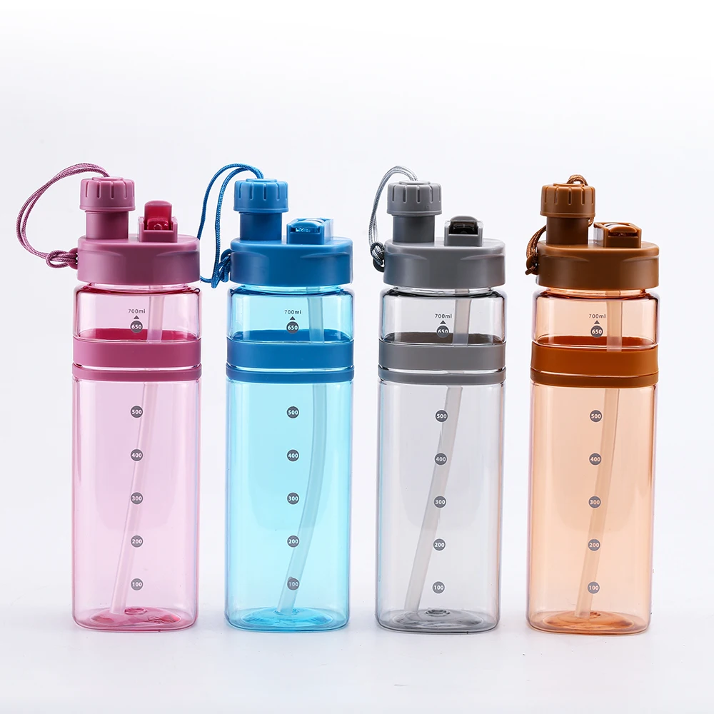 Wholesale Two Openings Tritan Material Plastic Sport Water Bottle With  Drinking Tube - Buy Plastic Water Bottle With Straw,Sport Water Bottle With  Logo,Sport Water Plastic Bottle Product on