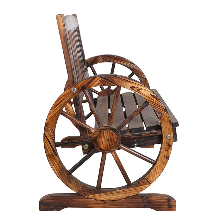 Garden Bench Patio Garden Wooden Wagon Wheel Bench