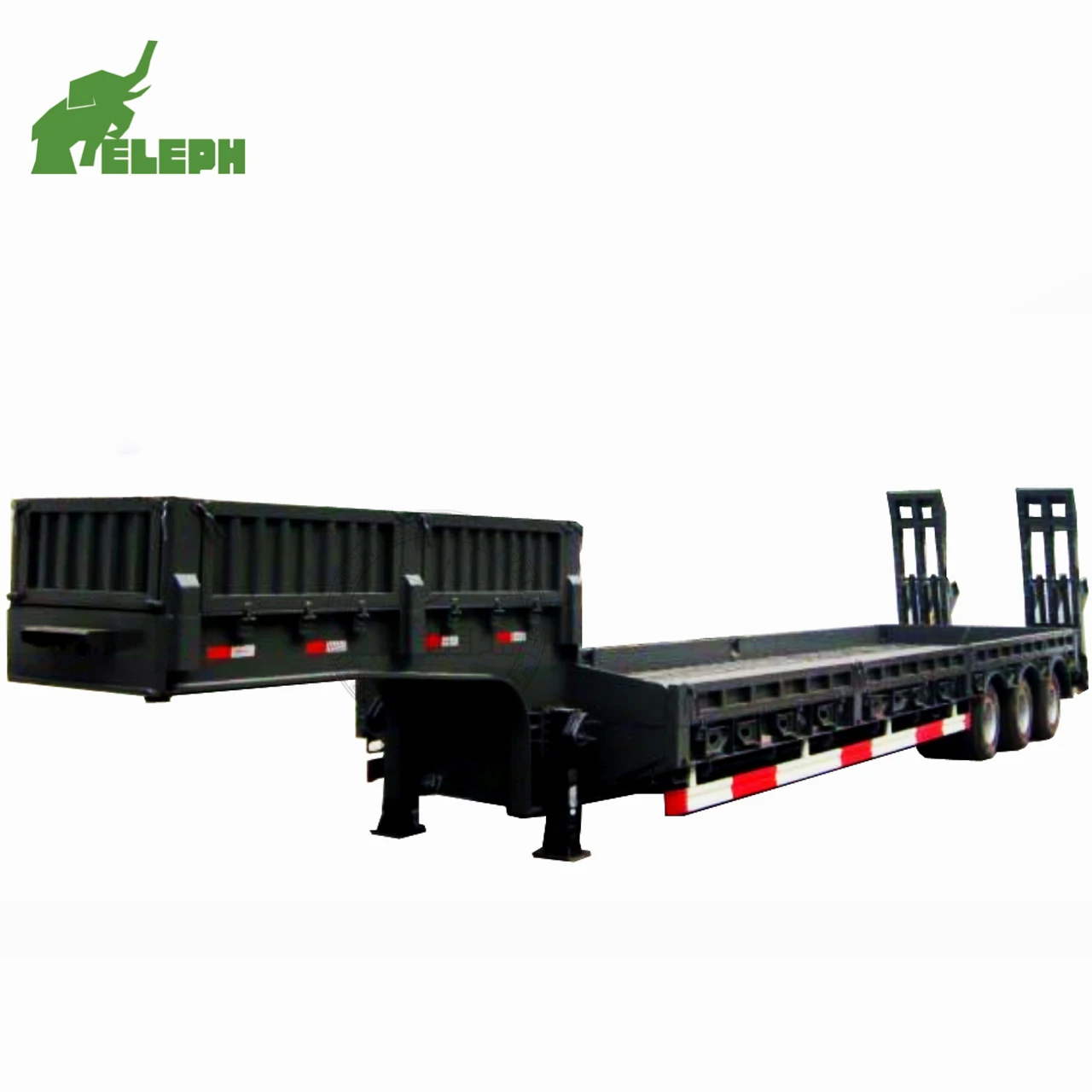 Lowbed Trailer 3 Axles 60T Gooseneck Trailers Low Deck Lowboy Trailer with Side Panel