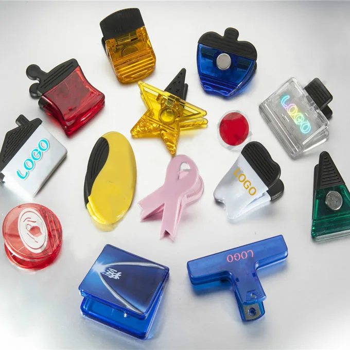 Универсальный магнитный зажим для холодильника на заказ, мощный офисный пластиковый зажим для холодильника