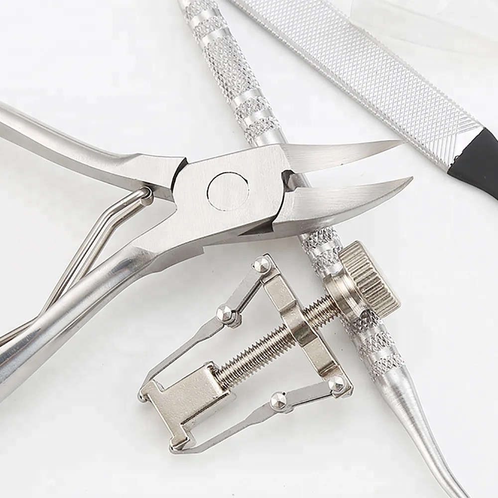 Profession 4pcs Ingrown Toenail Kit Portable Pedicure Tools Stainless Steel Nail File Lifter Corrector Essential Nail Clipper