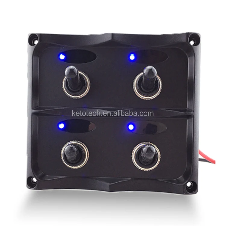 4 Way Toggle Switch Panel with Indicator Light for Yacht Car