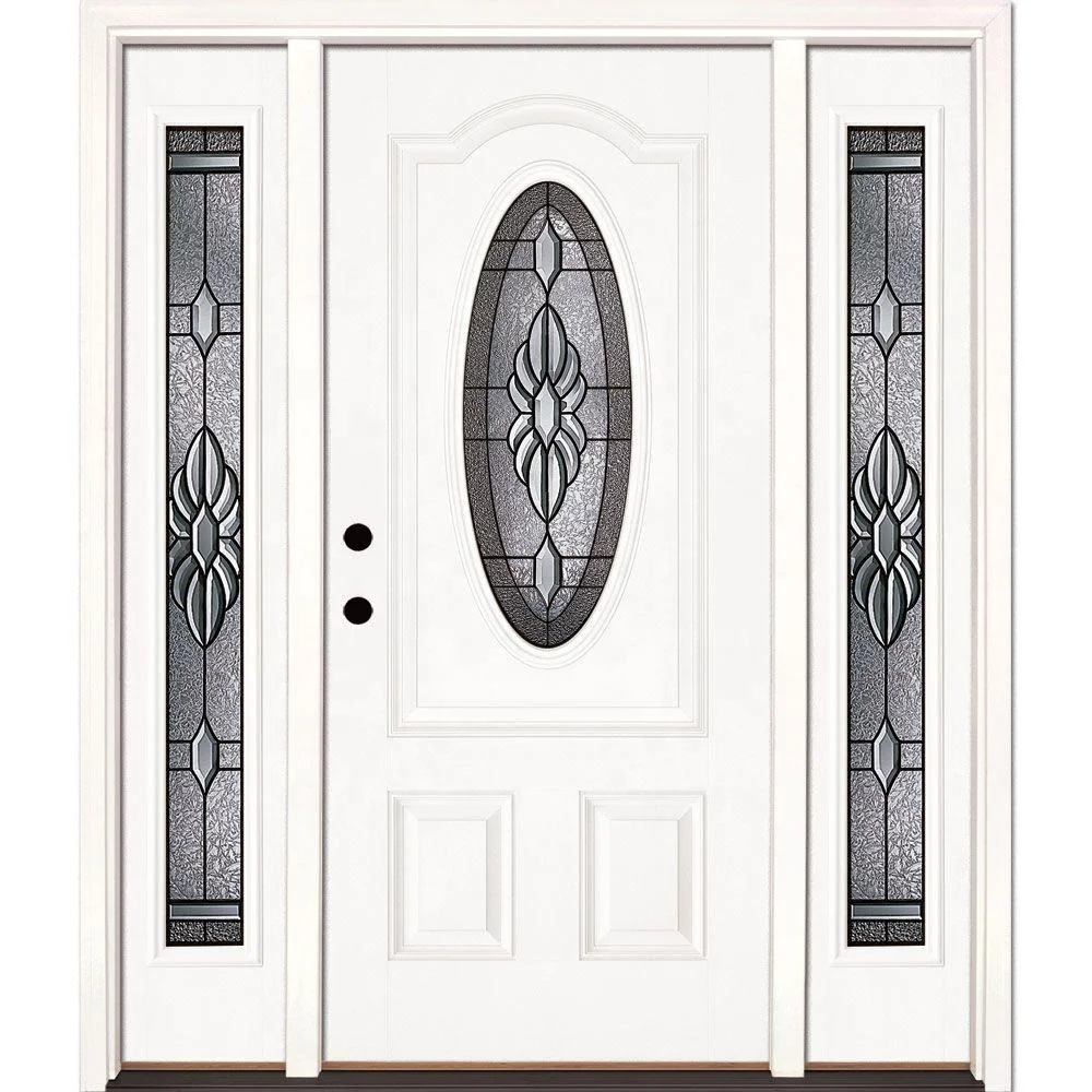 Modern white Fiberglass Prehung entry door mobile home exterior doors details