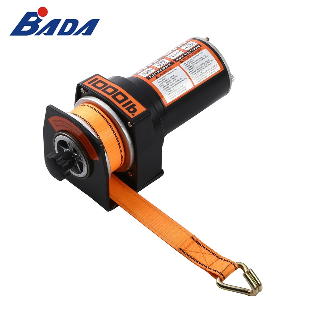 BADA DW1000 12V DC Fast and Powerful Strap Winch Electric Winch