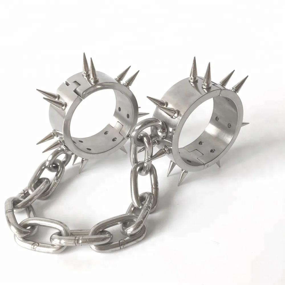 Spiked neck bondage collar handcuffs stainless steel metal restraints sex  products slave bdsm adult games hand cuffs fetish toys| Alibaba.com