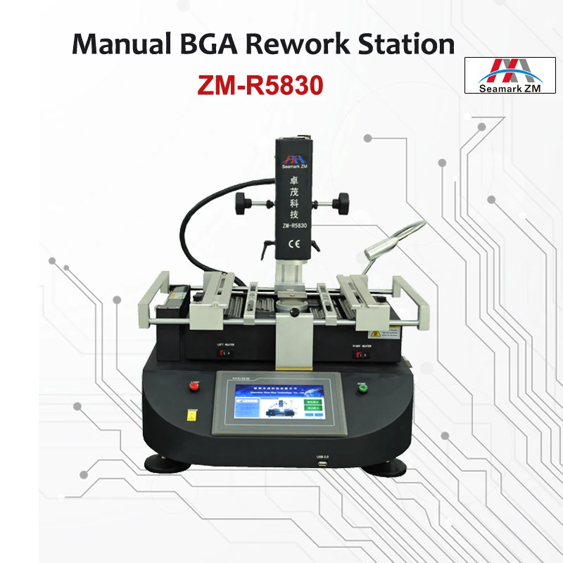 Orijinal ZhuoMao ZM-R5830 sıcak hava BGA Rework istasyonu 3 sıcaklık bölgeleri Reballing makinesi 4500W dokunmatik ekran kontrol paneli