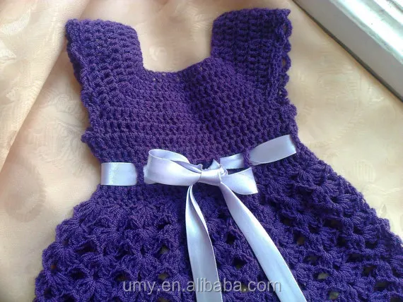 Летнее вязаное крючком платье ручной работы для девочек