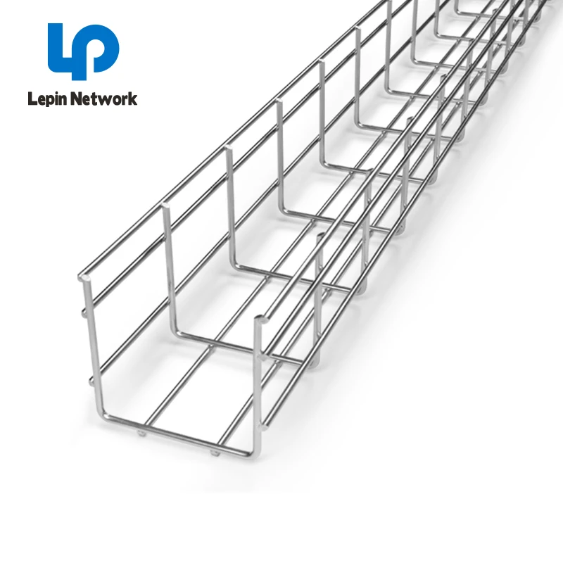 Ningbo Lepin Network Wire Mesh Cable Tray HDG EZ  Basket Cable Tray with Covers for FTTH Data Center Room