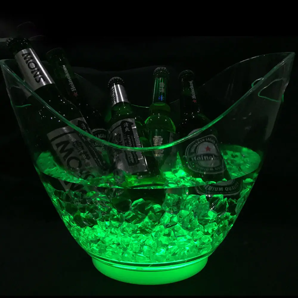 Seau à Glace LED 3.5L - Changement Couleur Automatique - Pour Champagne, Bière, Fêtes - Alimentation Piles