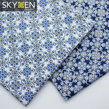 Skygen plain weave soft custom prints 60x60 100 cotton man women cloths fabric for women man clothes