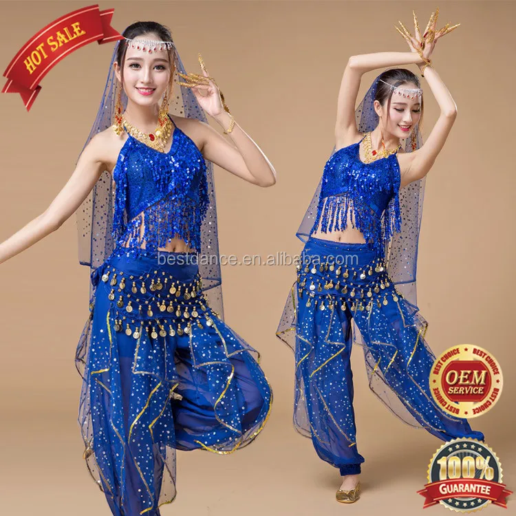Belly dance costume bollywood danse indienne robe carnaval fête haut pantalon ensemble 