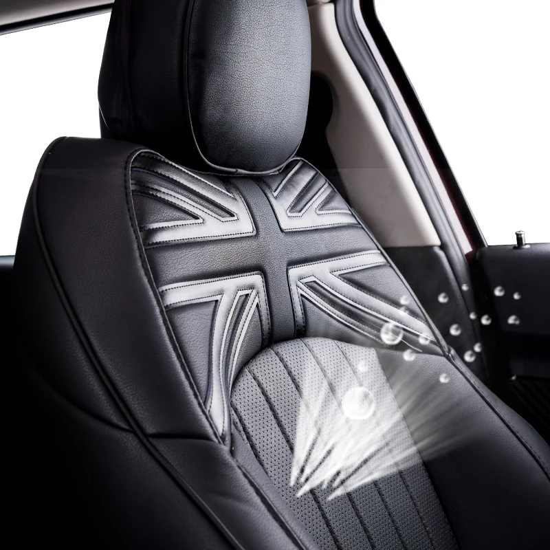 Brand New Imported PVC Material Union Jack Style Black and Red Seat Cover  for Mini Cooper F56 F55 F54 F60 R60
