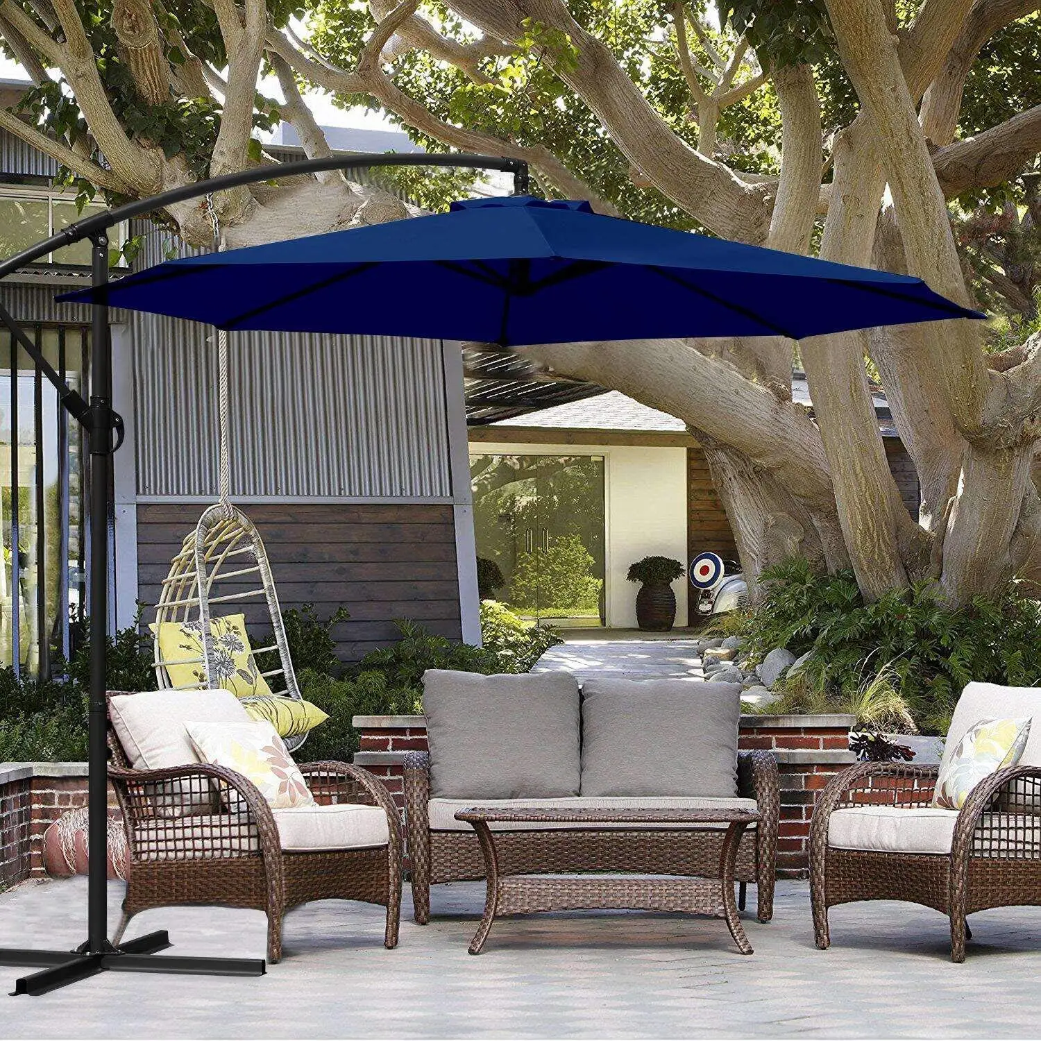 Modern Design Big Size Outdoor Parasol & Base High Quality Garden Patio