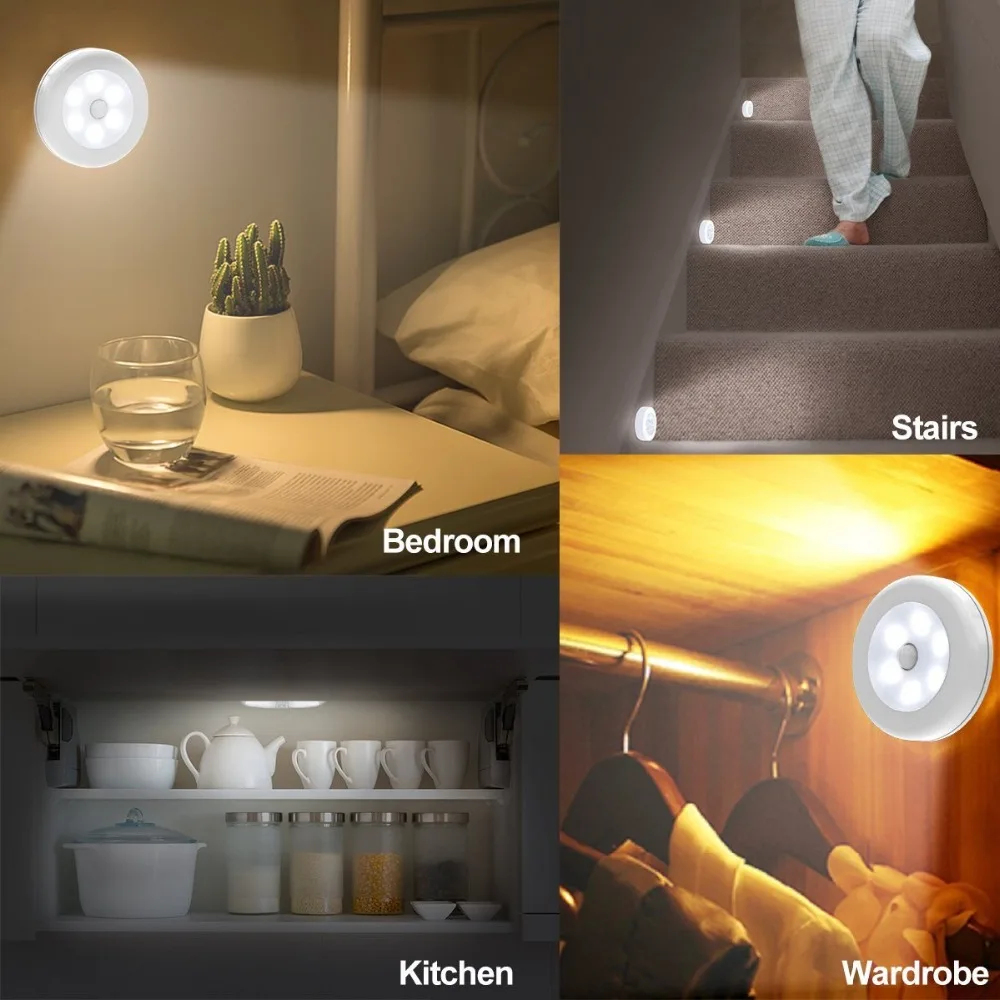 Motion Sensor Battery Power LED Night Light 10000 Hours