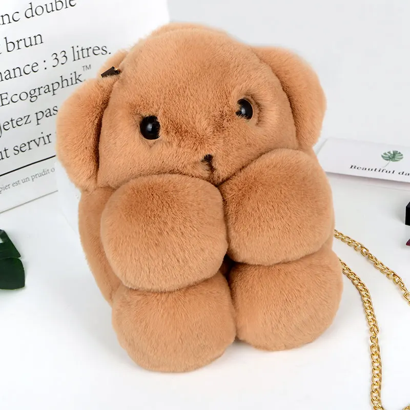 Cute Bear Shaped Bag, Cartoon Stuffed Doll Coin Purse, Niche Design Chain  Crossbody Bag - Temu