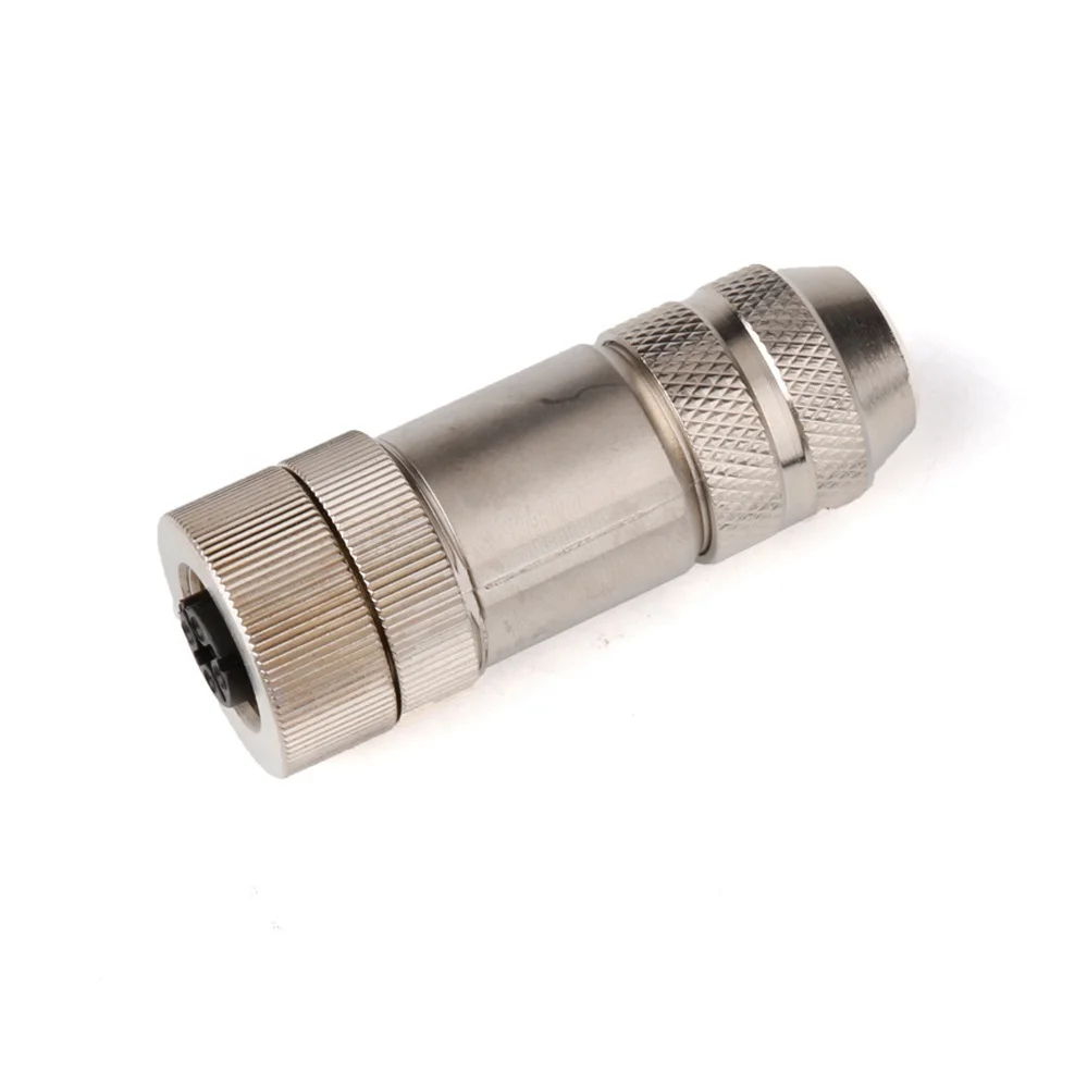 Metal Locking System Straight and Angled M12 Waterproof Connector