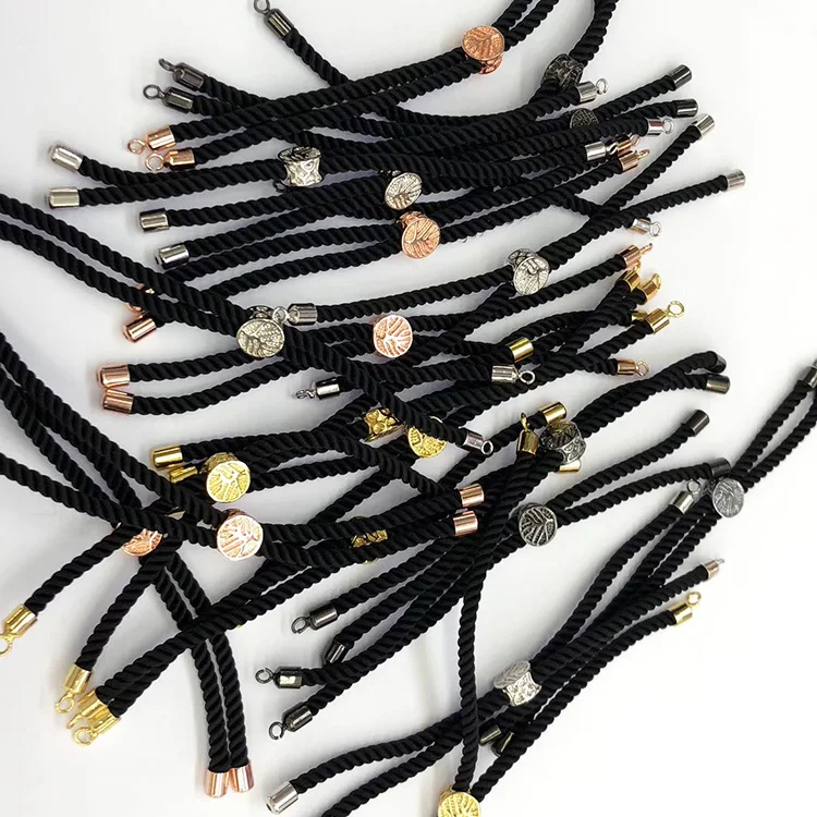 Men's Stainless Steel Bead Beaded Adjustable Nylon Bolo Bracelet...