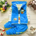 retail 2015 New Autumn children boys girls clothing sets baby kids cartoon coat jacket T shirt