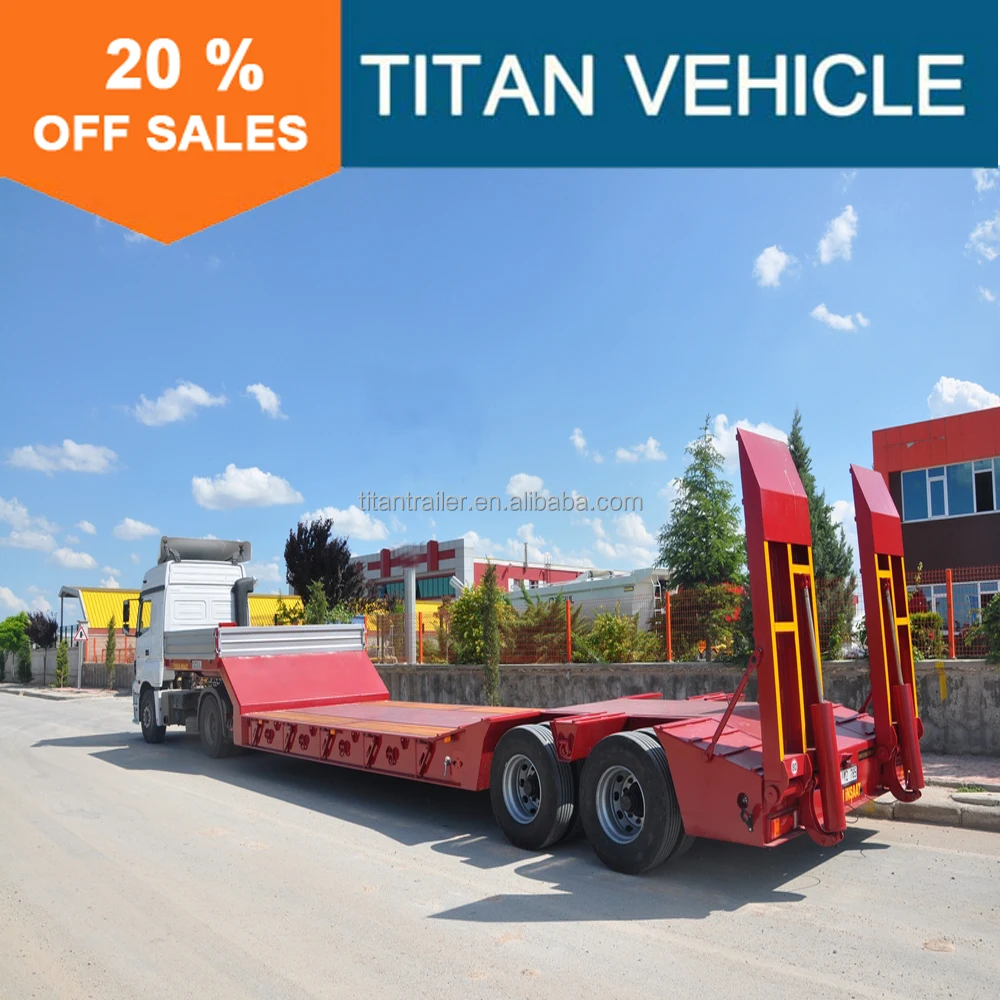 TITANヘビーデューティー2軸20トン ~ 50トン低床セミトレーラー低床