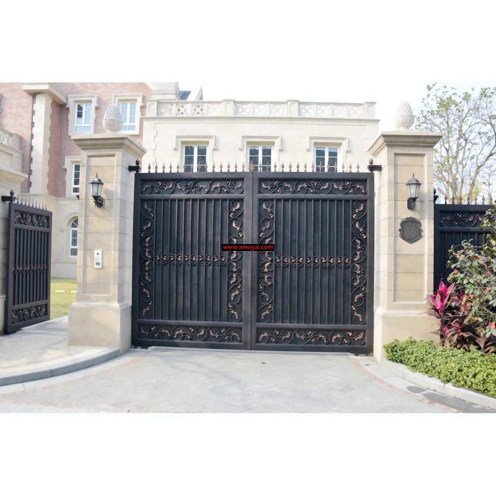 Luxury Main Iron Gate Design Latest Front Steel Iron Gates High Quality Safety Wrought Iron Gate Designs for Villa and Hotel