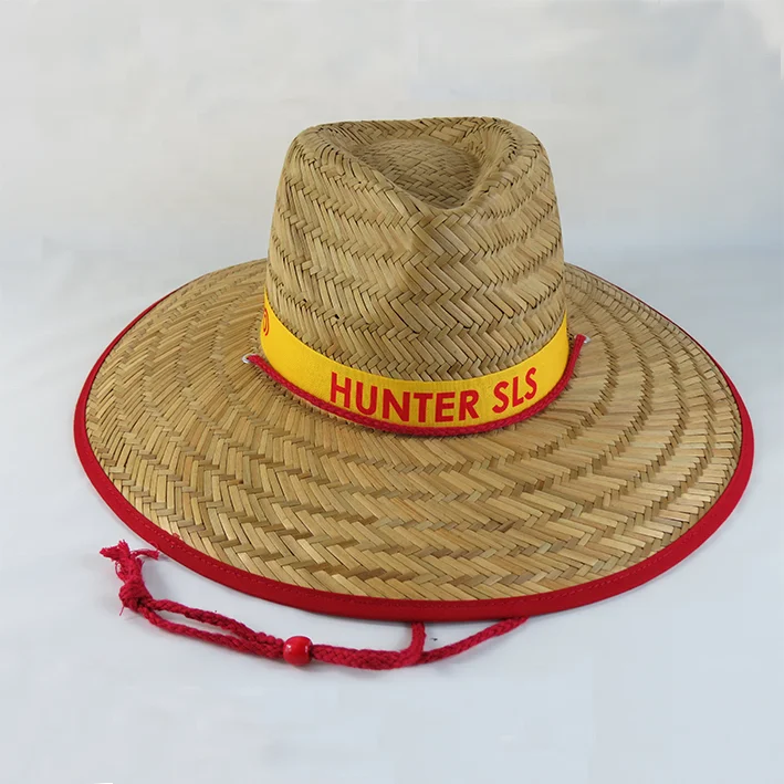 Pittsburgh Steelers Patch Bamboo Straw Summer HAT Sombrero LIFEGUARD