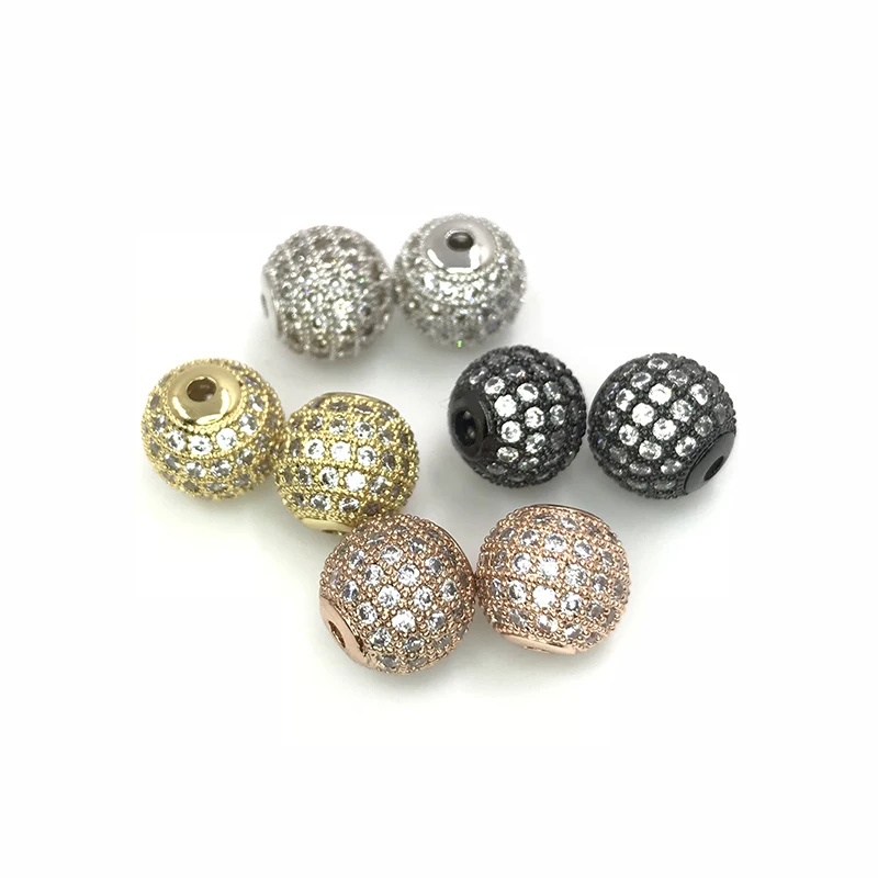 Crystal Beads Bulk 20pcs 8mm 10mm 12mm Gold Paved Crystal Beads Disco Paved Balls
